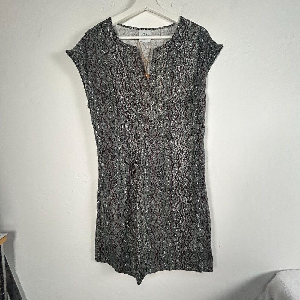 Kingston Grange Cap Sleeve Bamboo Mini Dress Size 8 Black Seed Dreaming New $79